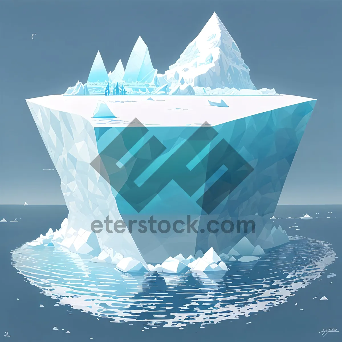 Picture of Crystal Clear Splash: Frozen Iceberg in Motion