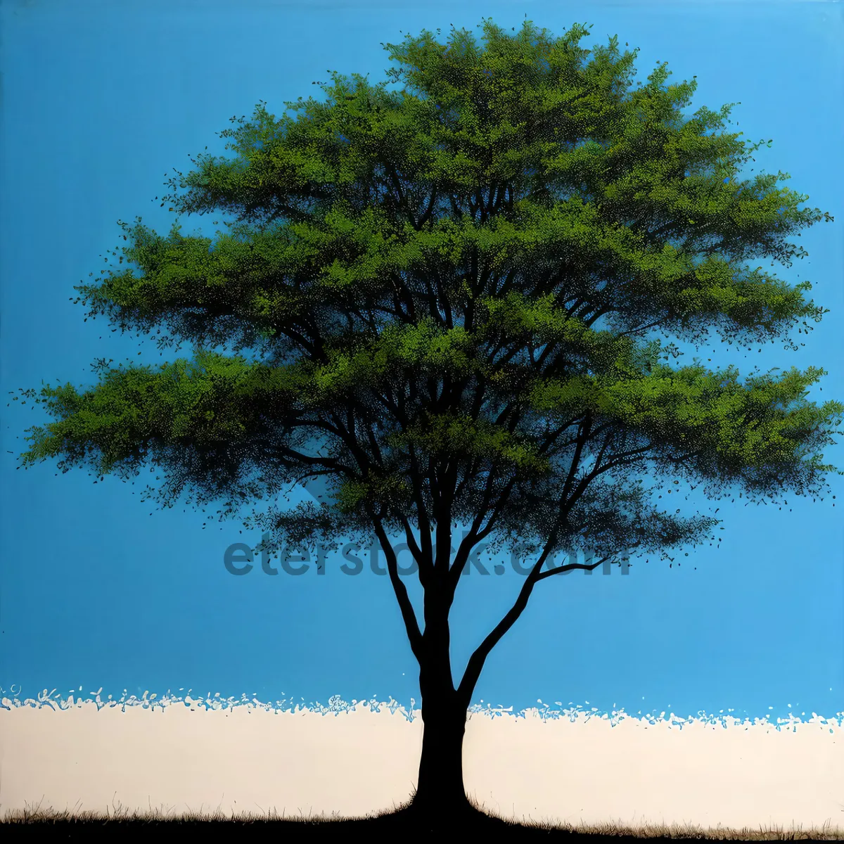 Picture of 'Summer Landscape with Lone Oak Tree and Sky'