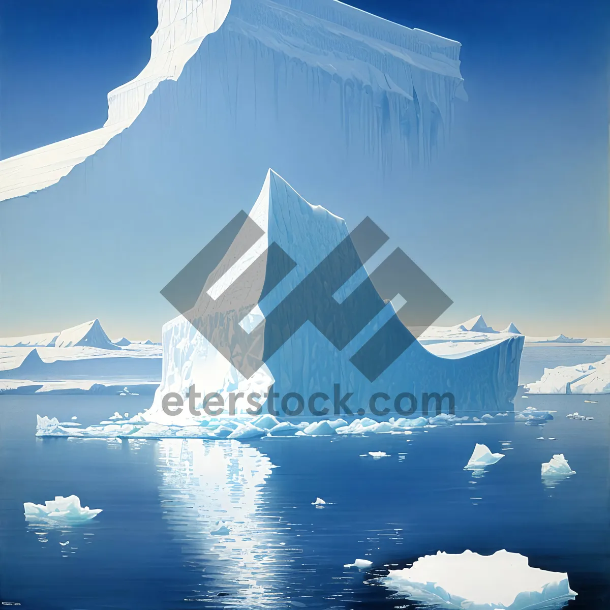 Picture of High-altitude cloudscape over snowy landscape