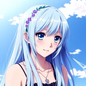 Happy Cartoon Fashion Face with Stylish Hair
