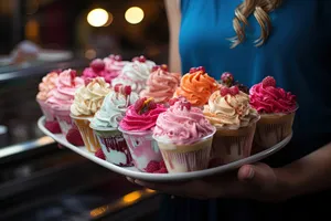 Luxurious dessert spread on elegant banquet table.