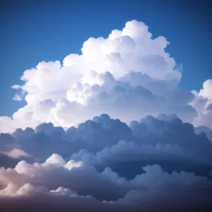 Vibrant Sky with Puffy Cumulus Clouds