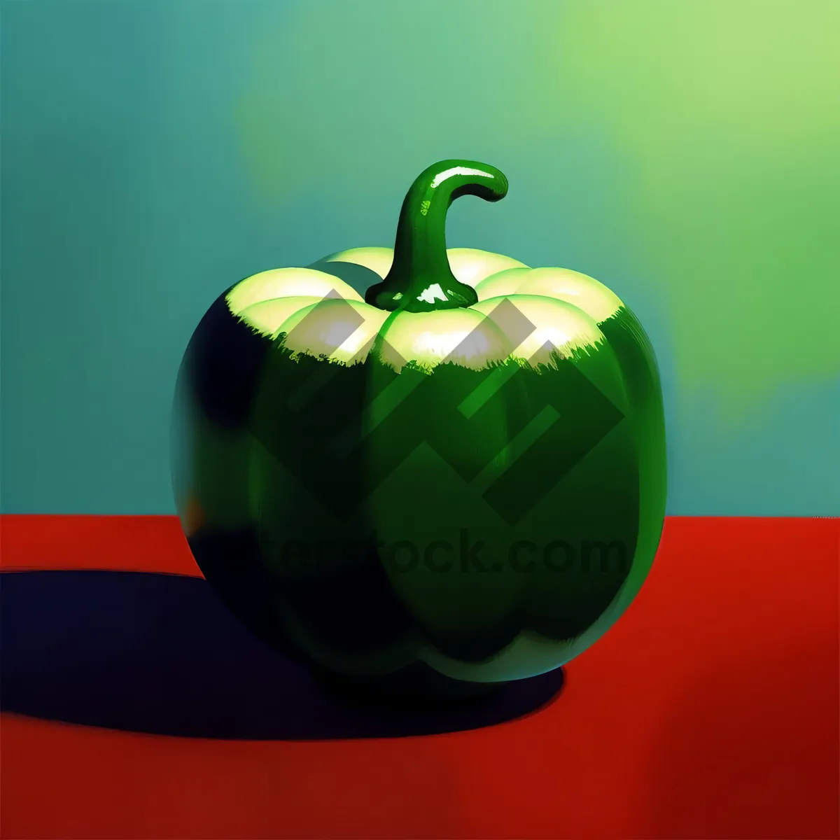 Picture of Fresh and Healthy Bell Pepper and Apple Slices
