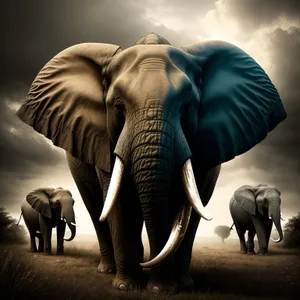 Majestic Tusker: Iconic Elephant in Wildlife Safari