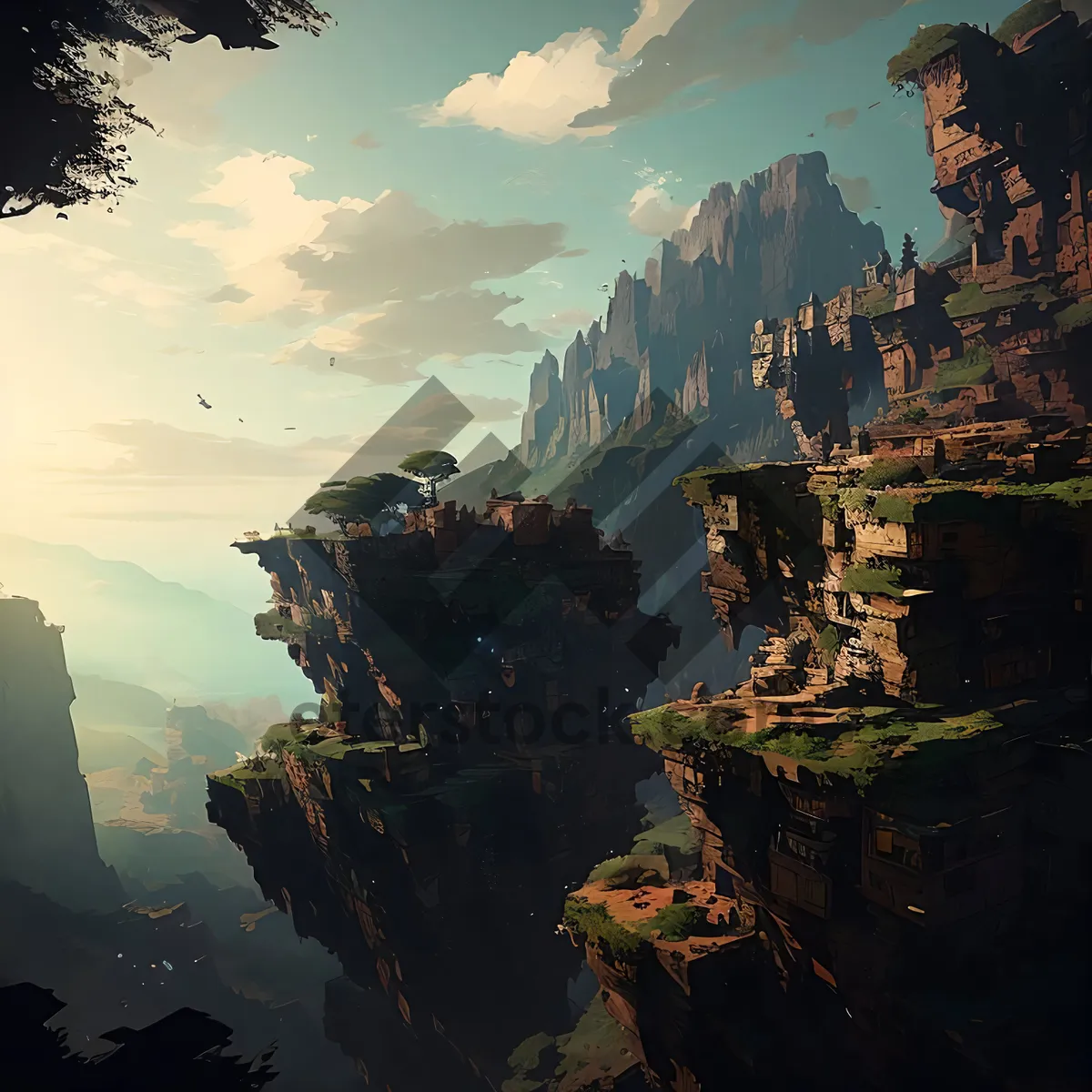 Picture of Majestic Valley View: Canyon, Mountain, and Celestial Beauty