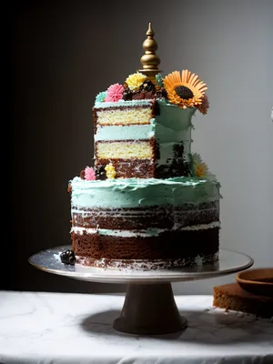 Golden Cake at the Cultural Fountain