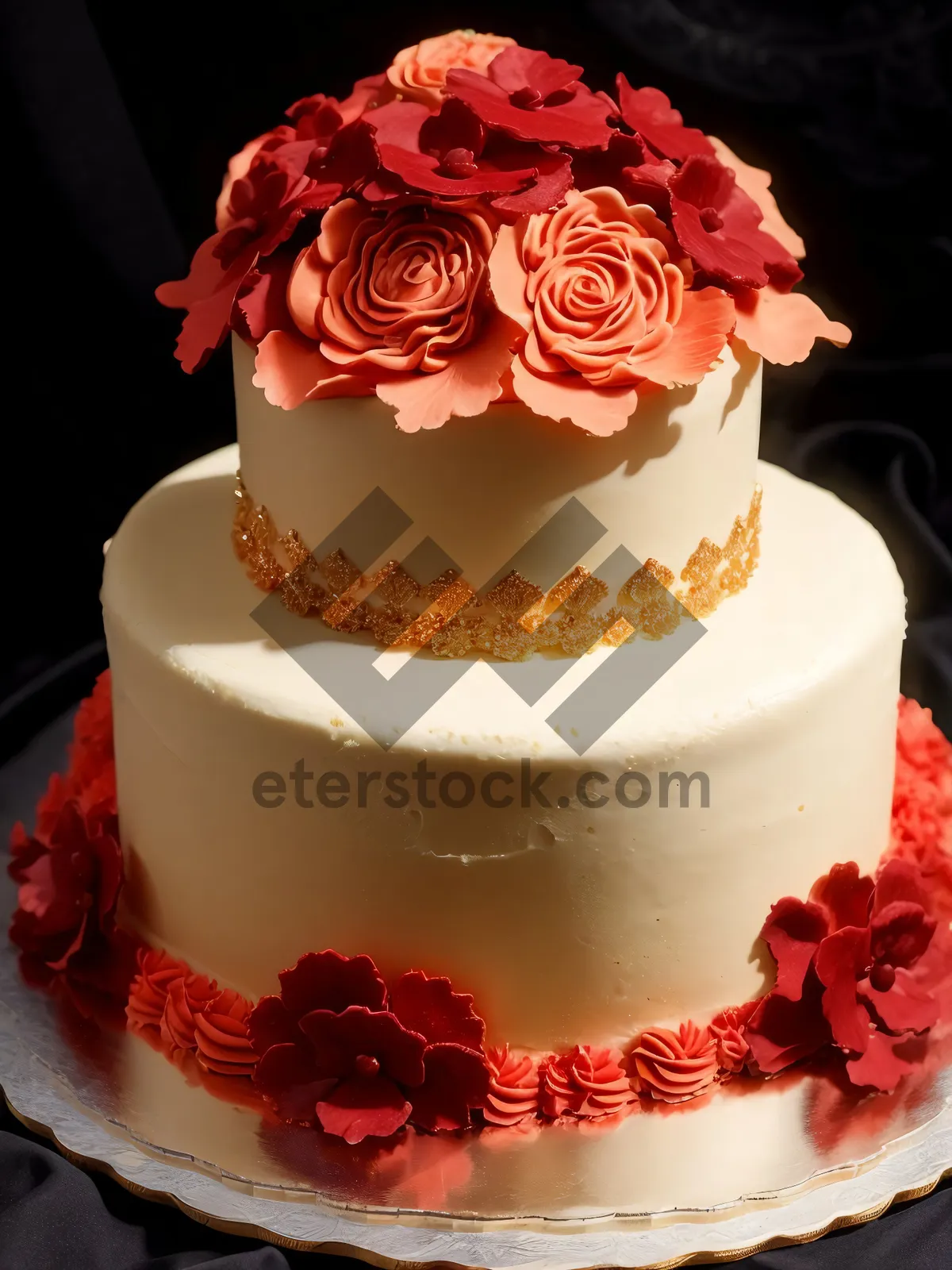 Picture of Delightful Gourmet Dessert Plate with Sweet Chocolate Cake