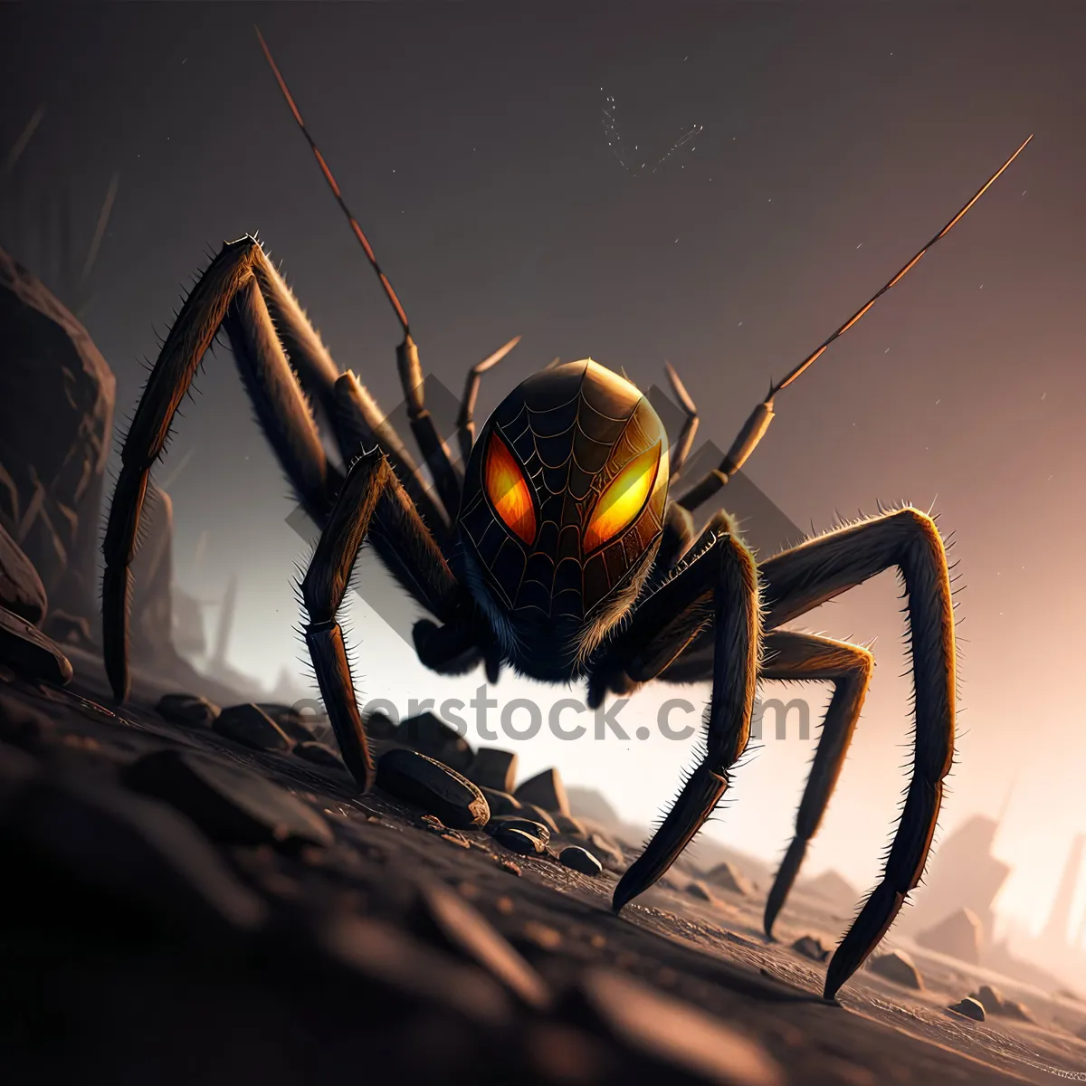 Picture of Black Widow Spider - Close-Up Wildlife Arachnid Image