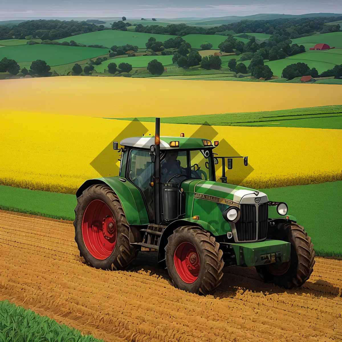 Picture of Rural Field Tractor in Action