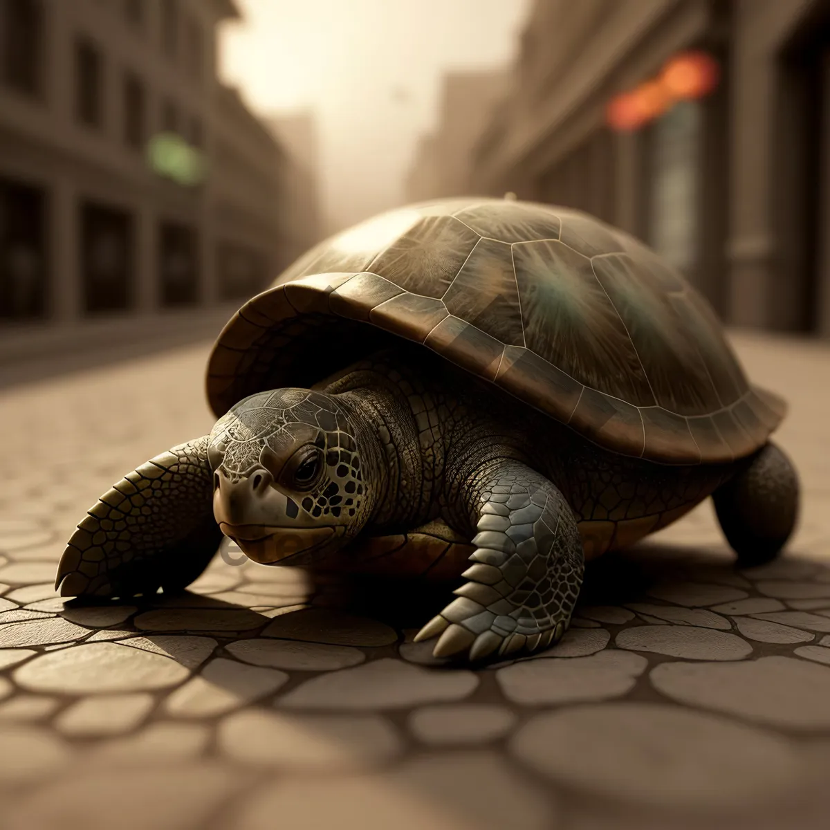 Picture of Turtle's Protective Shell: Slow and Cute Reptilian Guardian