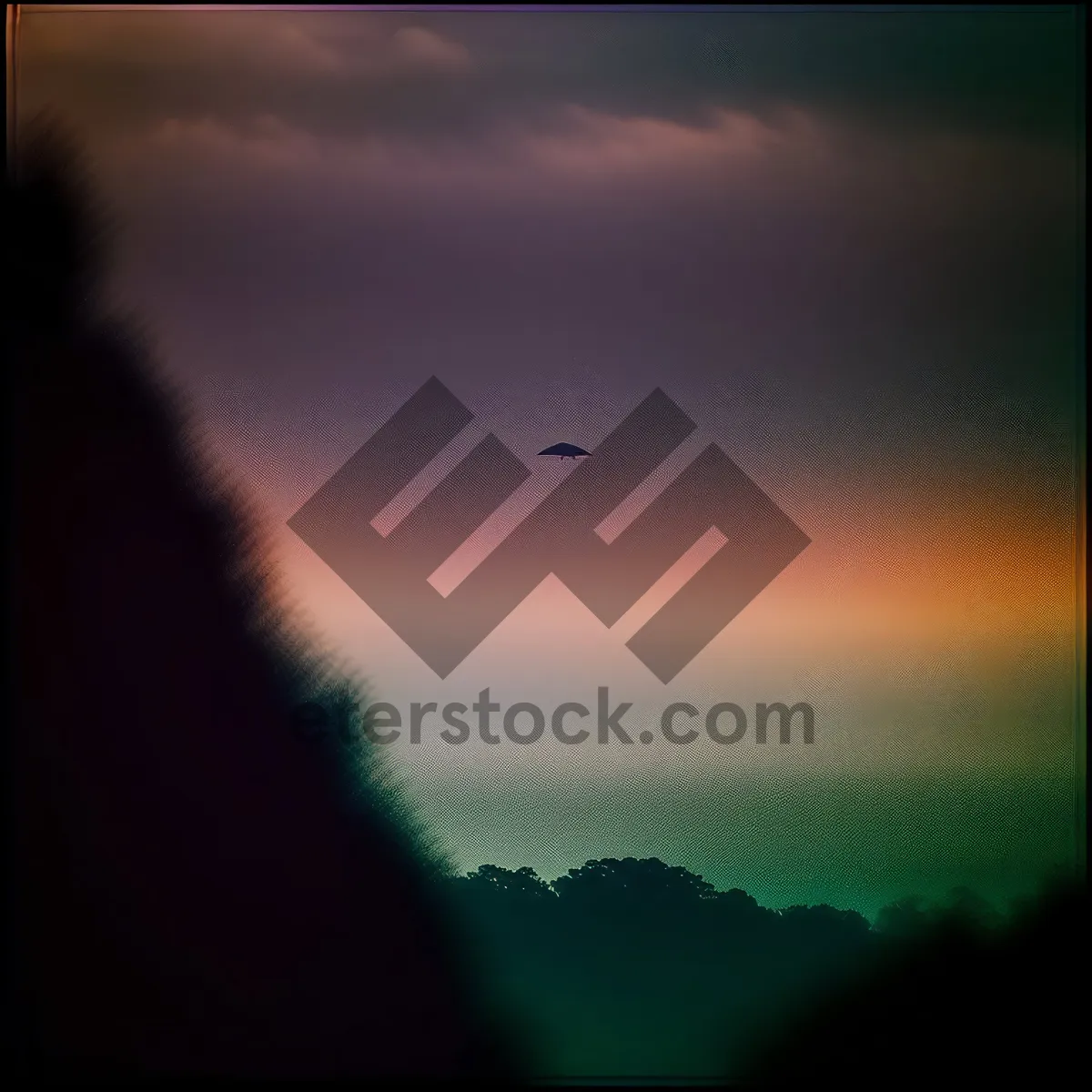 Picture of Vibrant Sky at Dusk: Sunset Landscape with Colorful Clouds