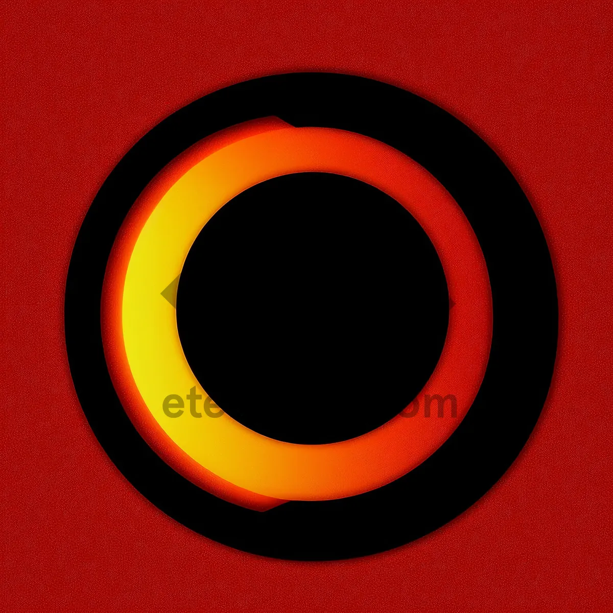 Picture of Modern 3D Black Circle Icon Reflection