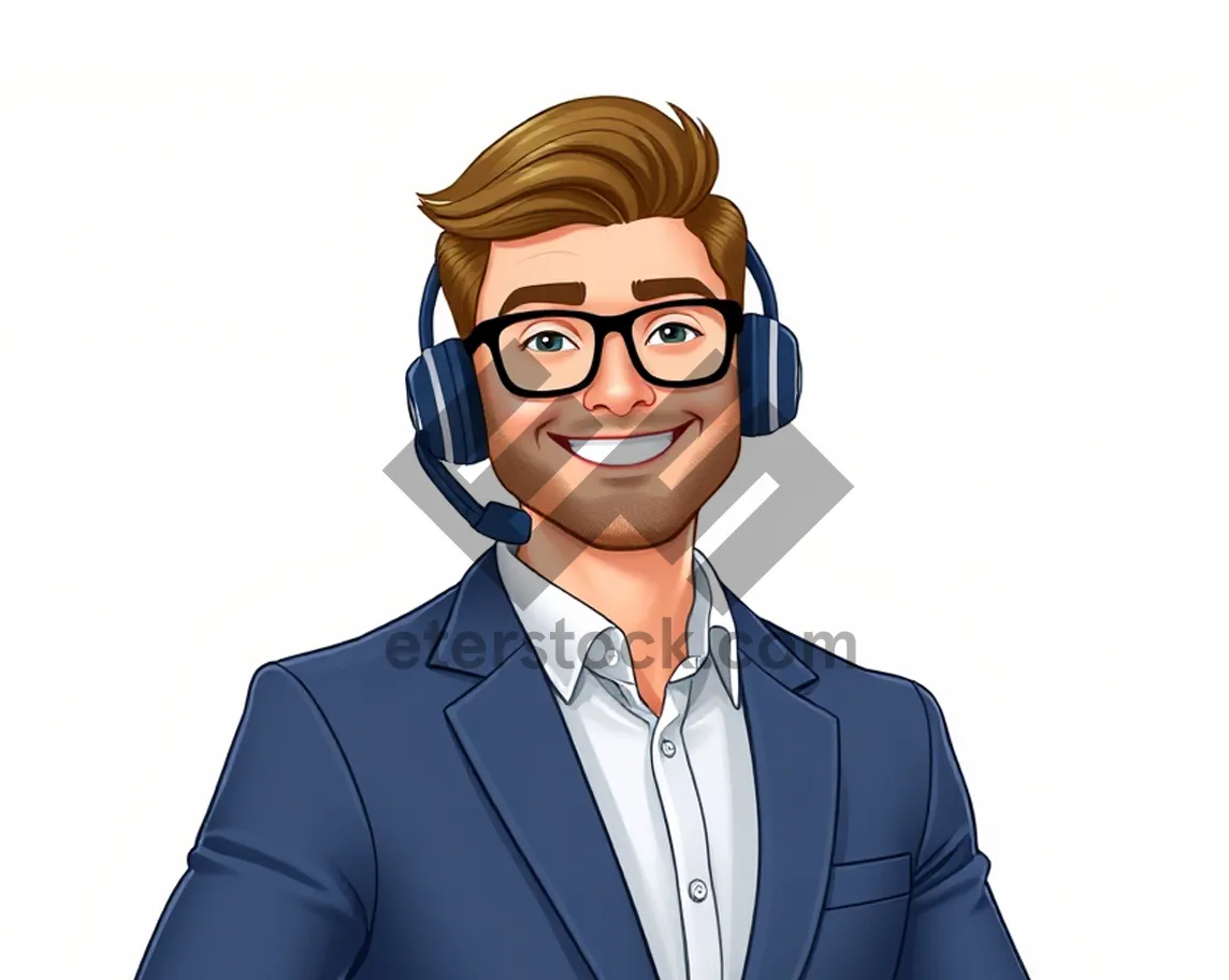 Picture of Happy professional man in corporate headset