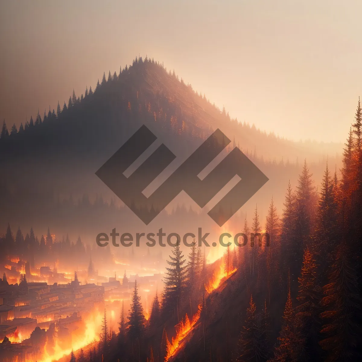 Picture of Wilderness Sunset over Majestic Mountain Range