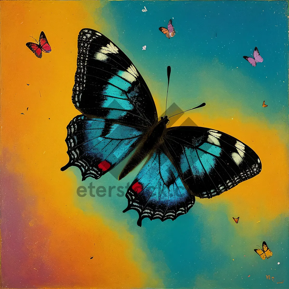 Picture of Vibrant Orange Tropical Butterfly with Delicate Wings