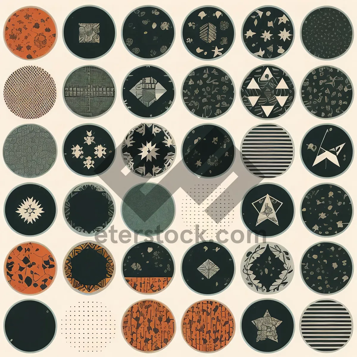 Picture of Graphic Design Icon Set - Seamless Pattern Collection