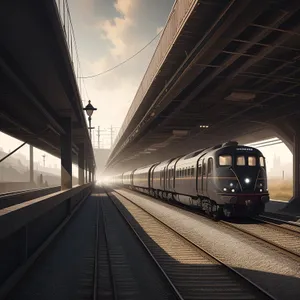 Urban Subway Transport at City Terminal: Fast and Modern