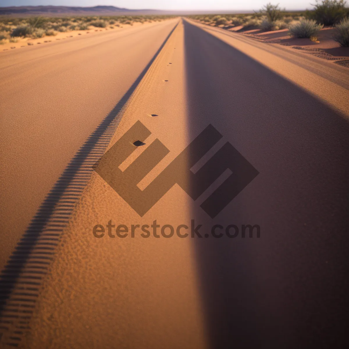 Picture of Dune Adventure: Aerial View of Desert Landscape and Highway