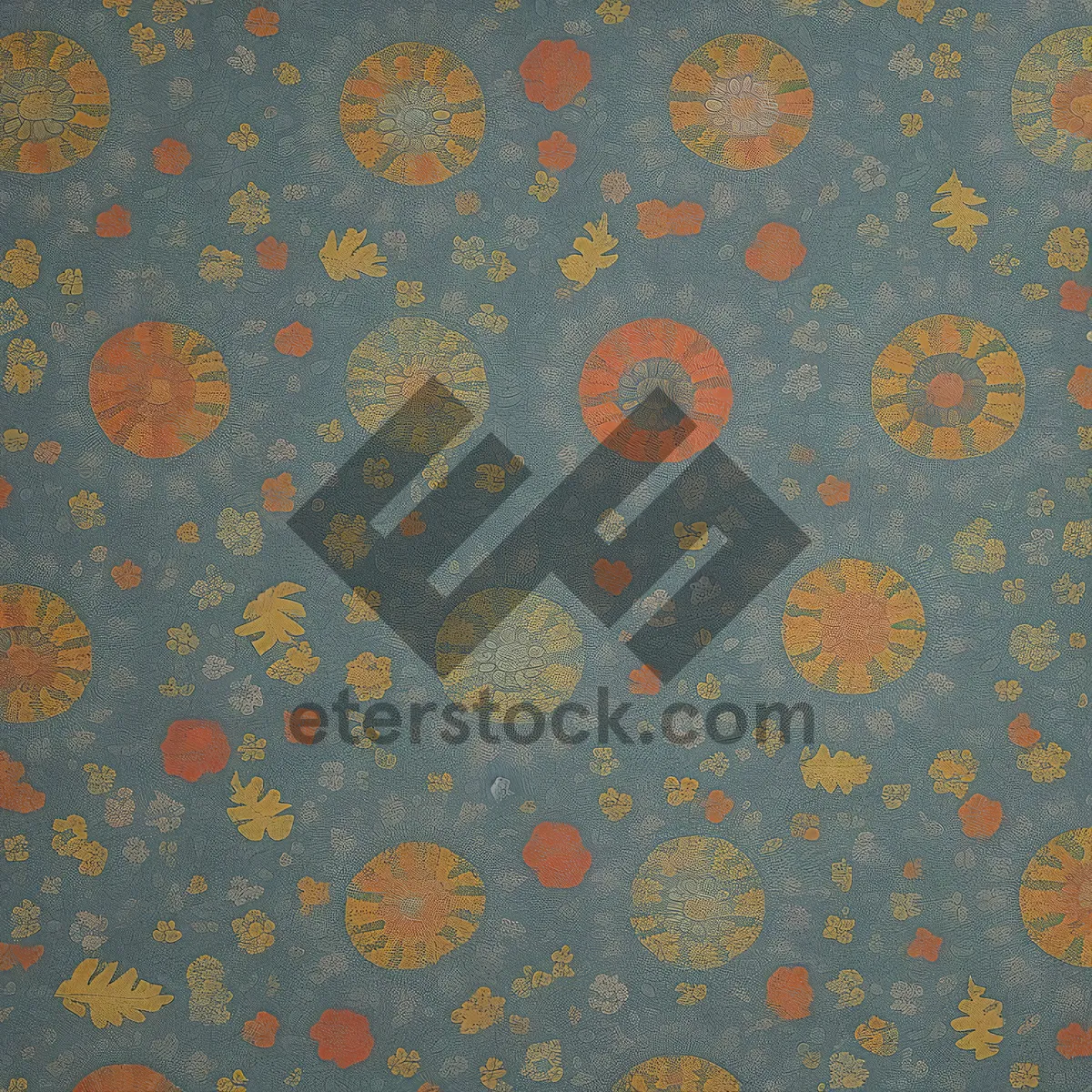 Picture of Cotton Paisley Retro Floral Seamless Wallpaper Design