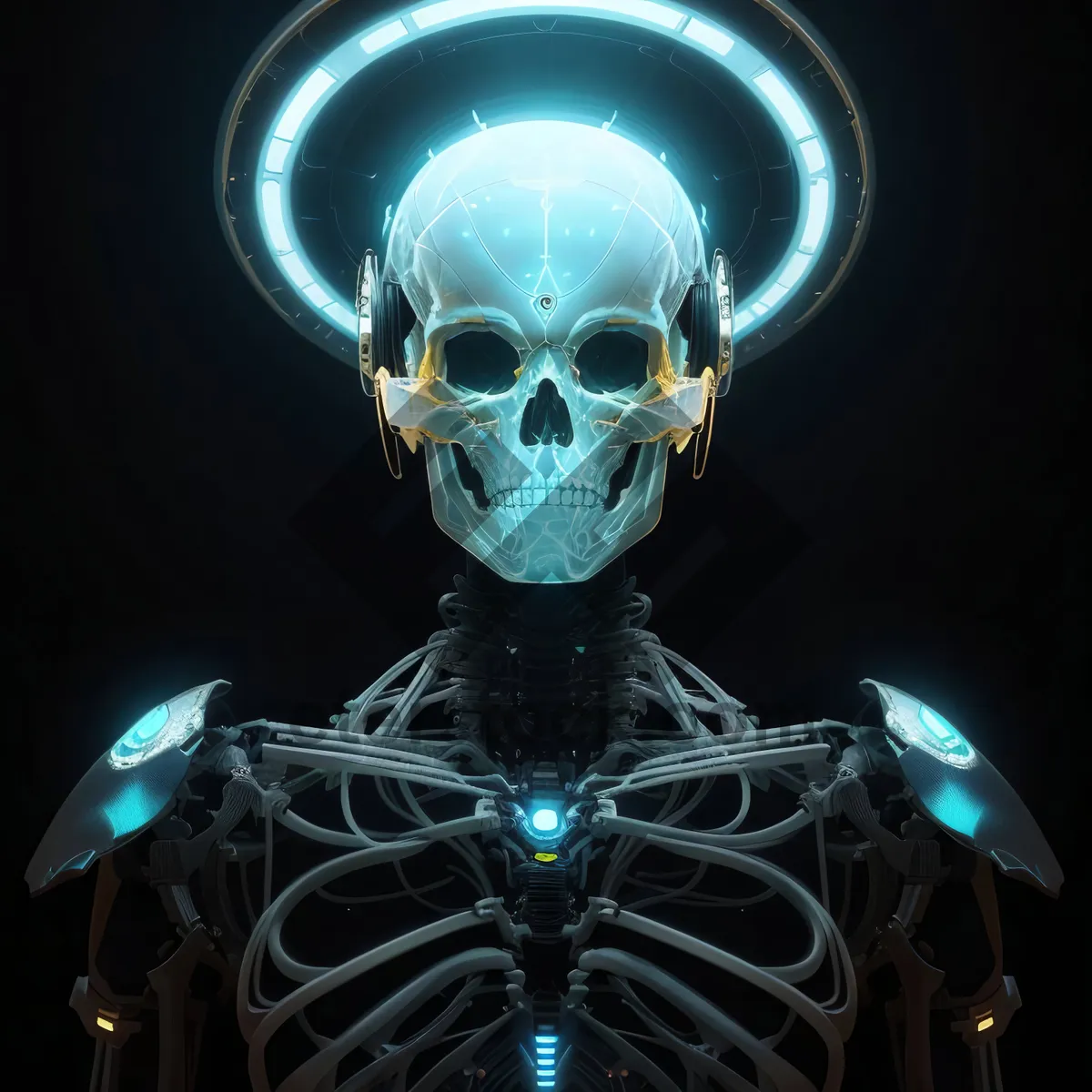 Picture of Skeleton wire lamp 3D biology anatomy graphic