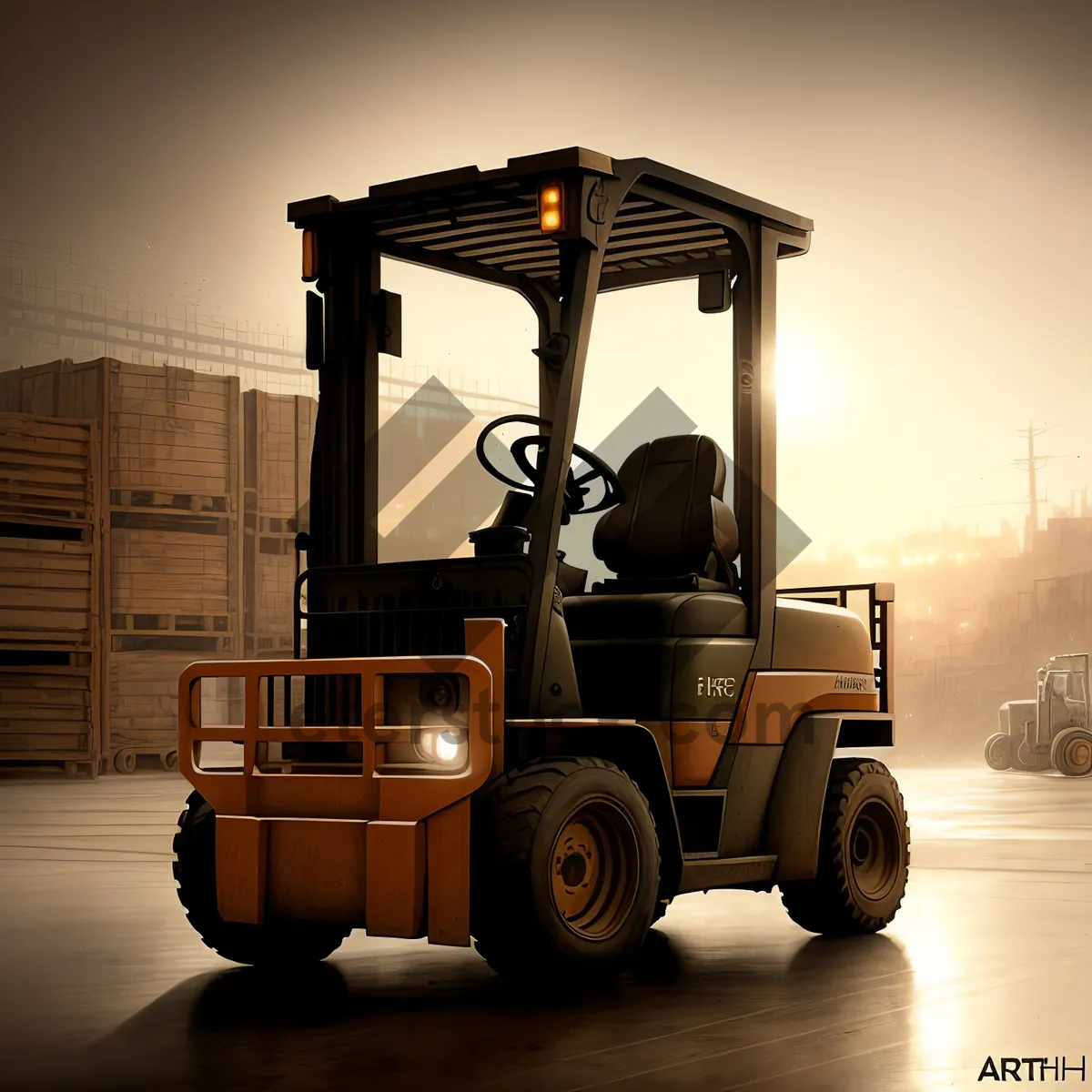 Picture of Heavy-duty Forklift at Work in Industrial Setting