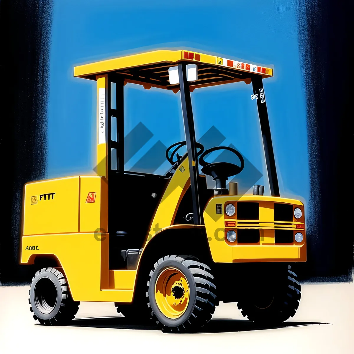 Picture of Yellow Industrial Forklift Conveyance at Construction Site