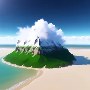 Serene Summer Skyline Over Turquoise Beach