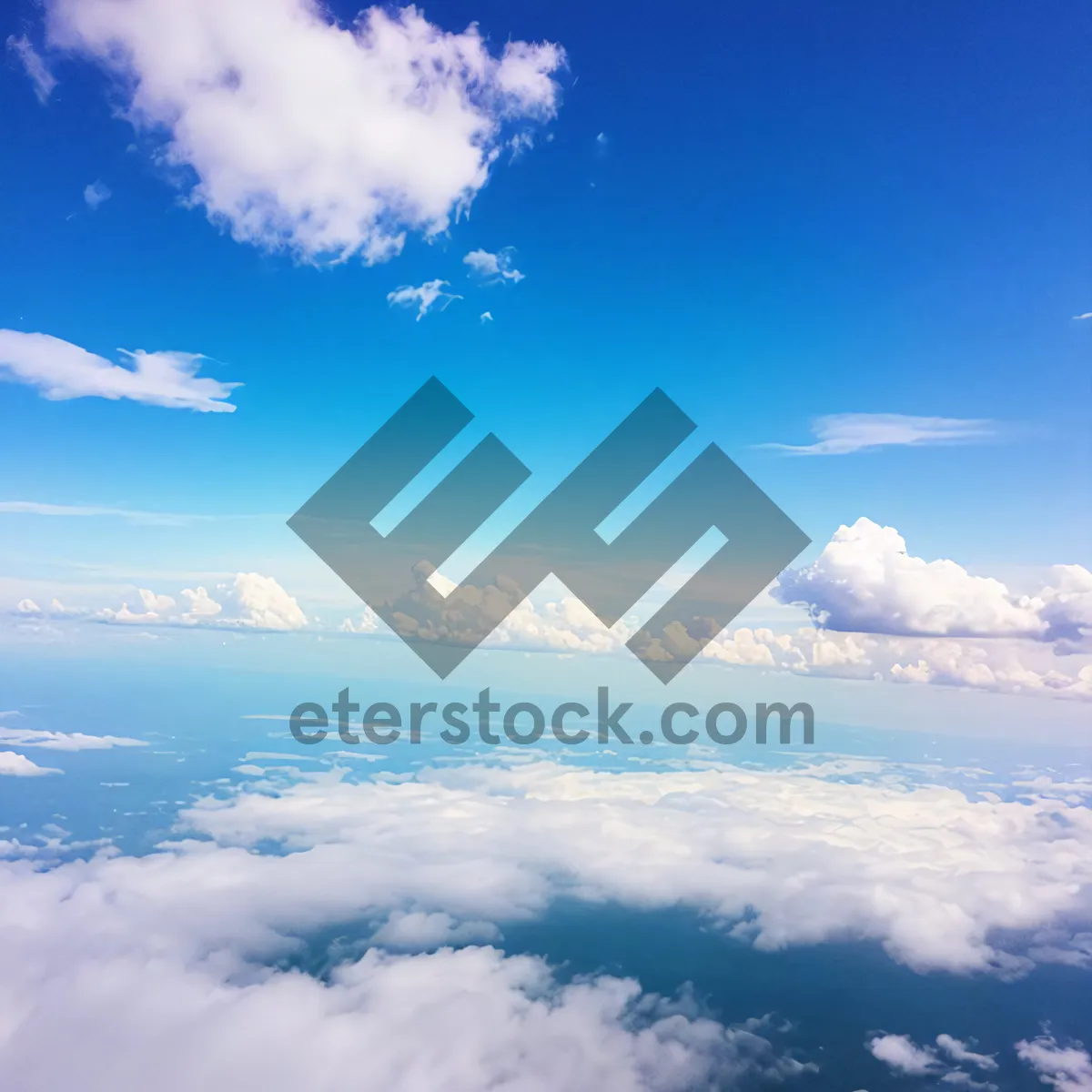 Picture of Vibrant Summer Sky with Fluffy Clouds