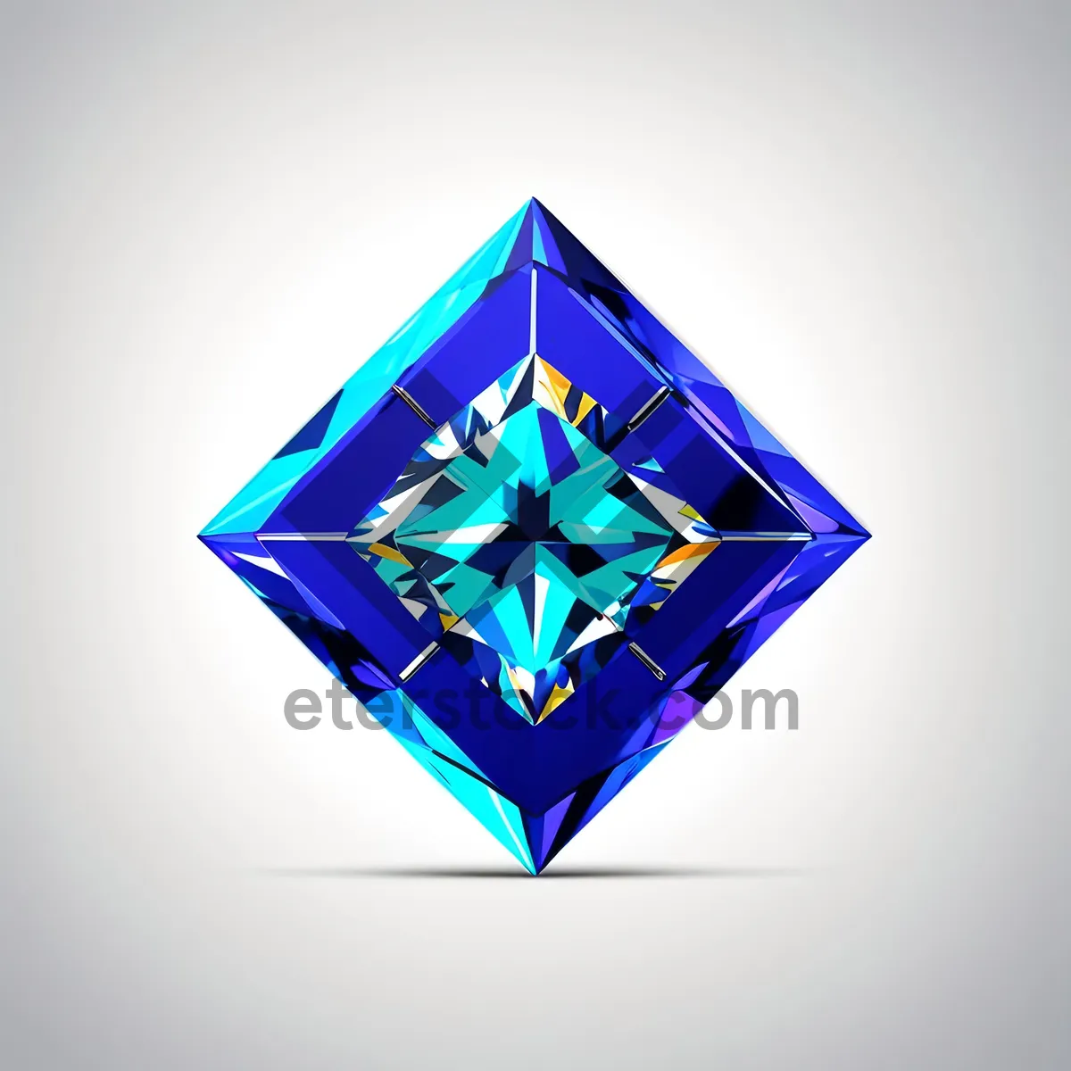 Picture of Shiny Gem Icon: 3D Pyramid Sign Design