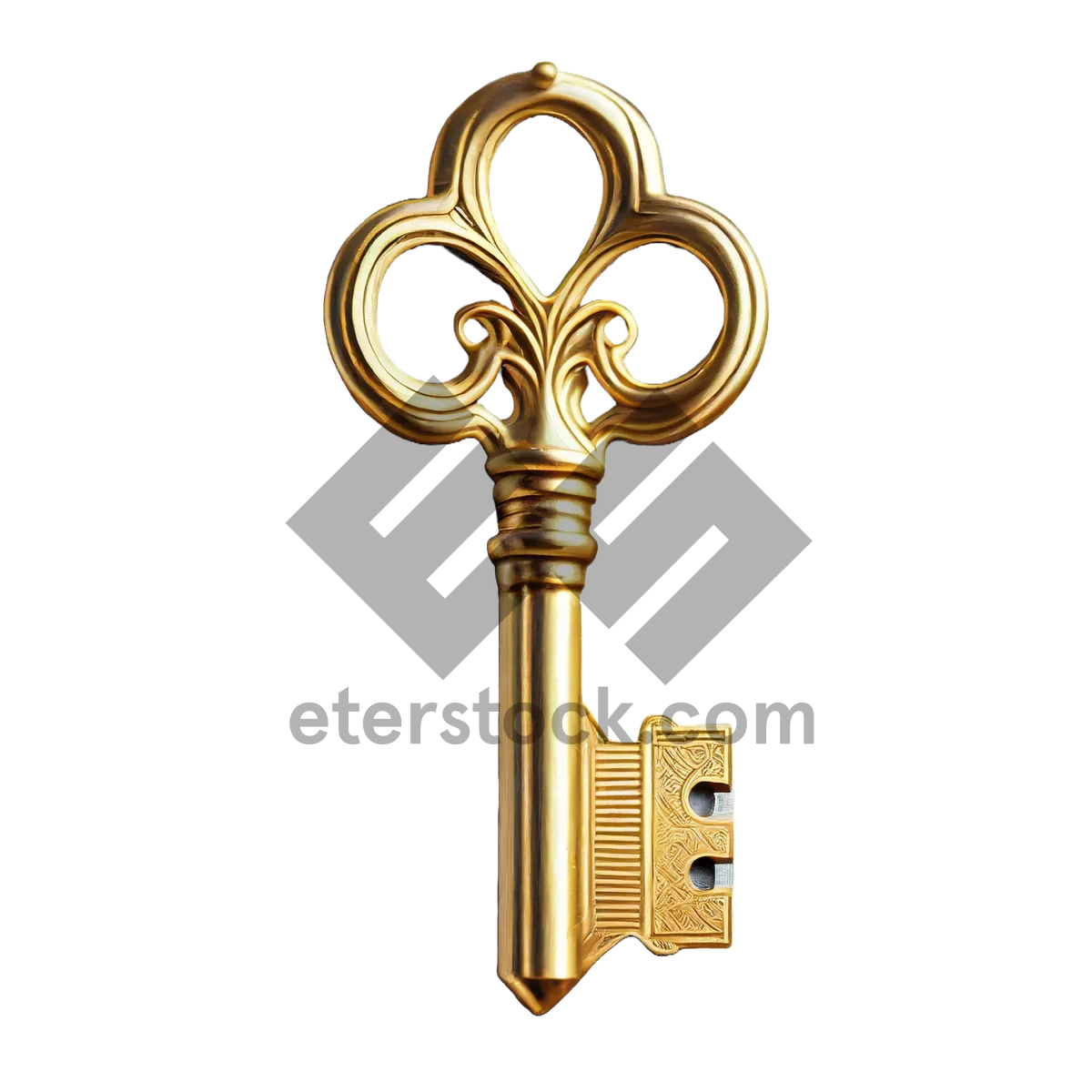 Picture of Golden key symbol for business security system icon.