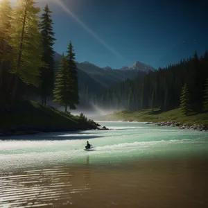 Serene Lakeside Reflection with Majestic Mountains