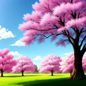 Vibrant Pink and Lilac Sky Landscape