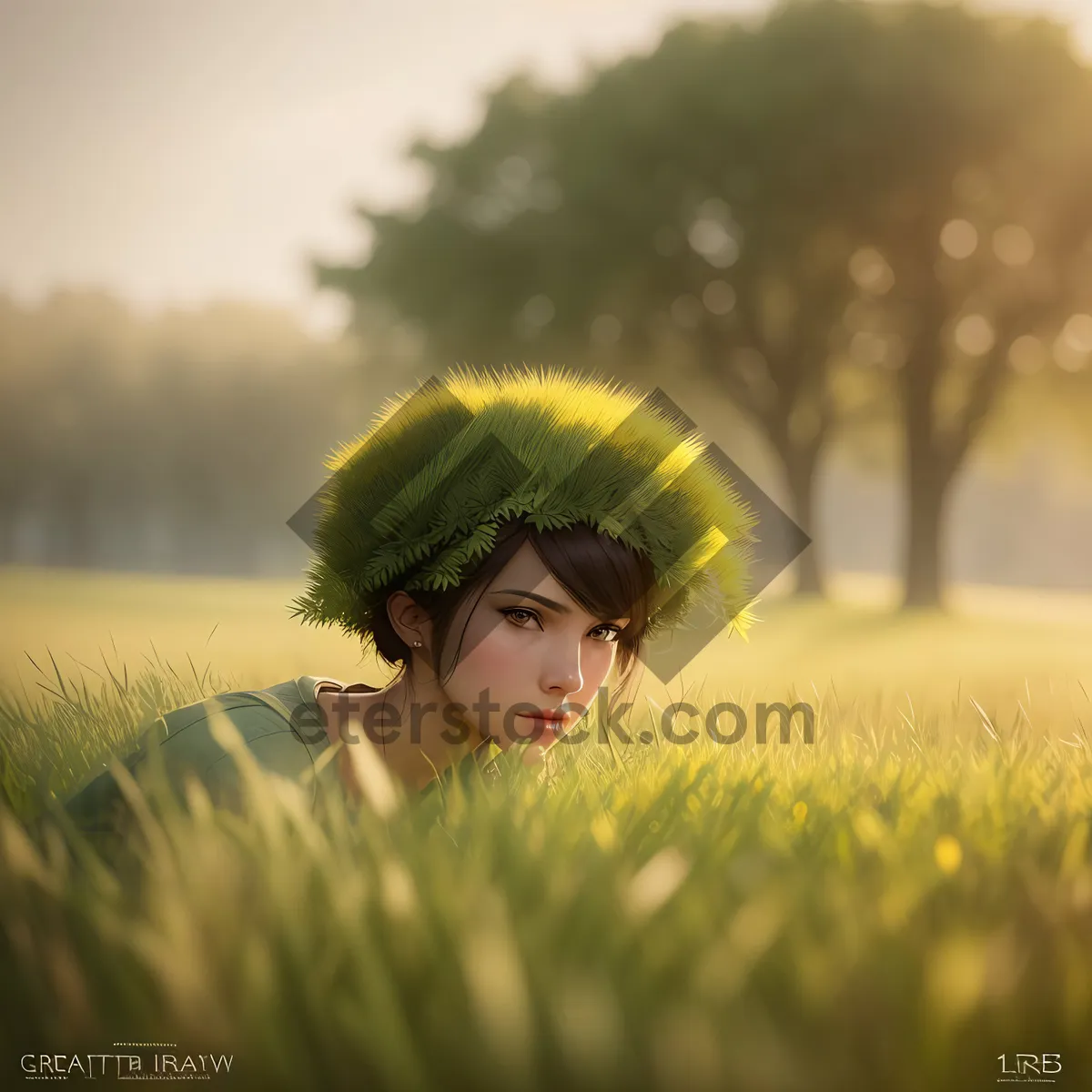 Picture of Smiling person in a joyous summer meadow