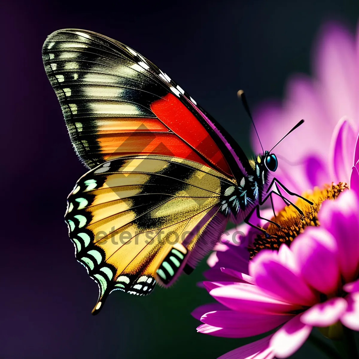 Picture of Vibrant Monarch Butterfly in Colorful Garden