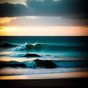 Tranquil Sunset Over Tropical Beach