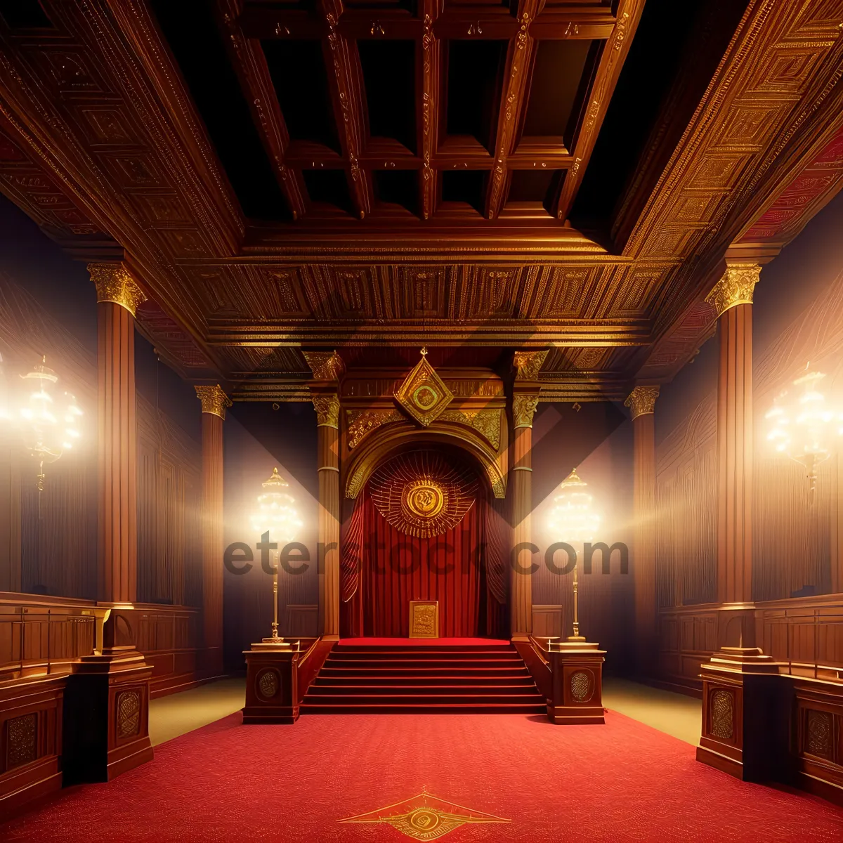 Picture of Grand Throne in Historic Cathedral's Anteroom