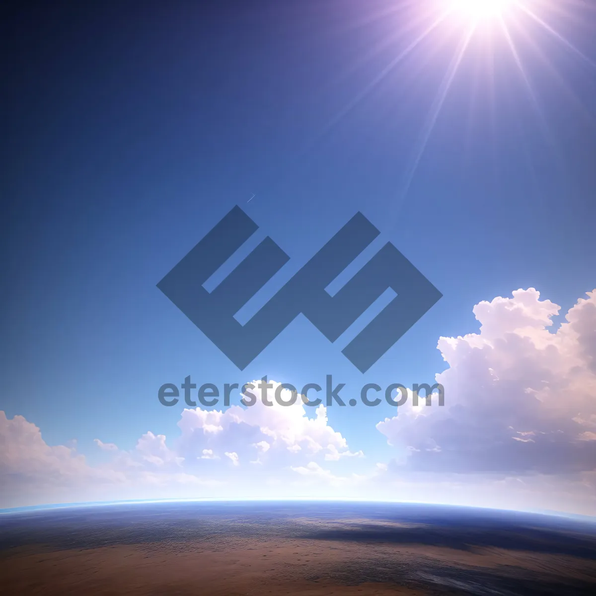 Picture of Vibrant Summer Sky with Sun and Clouds