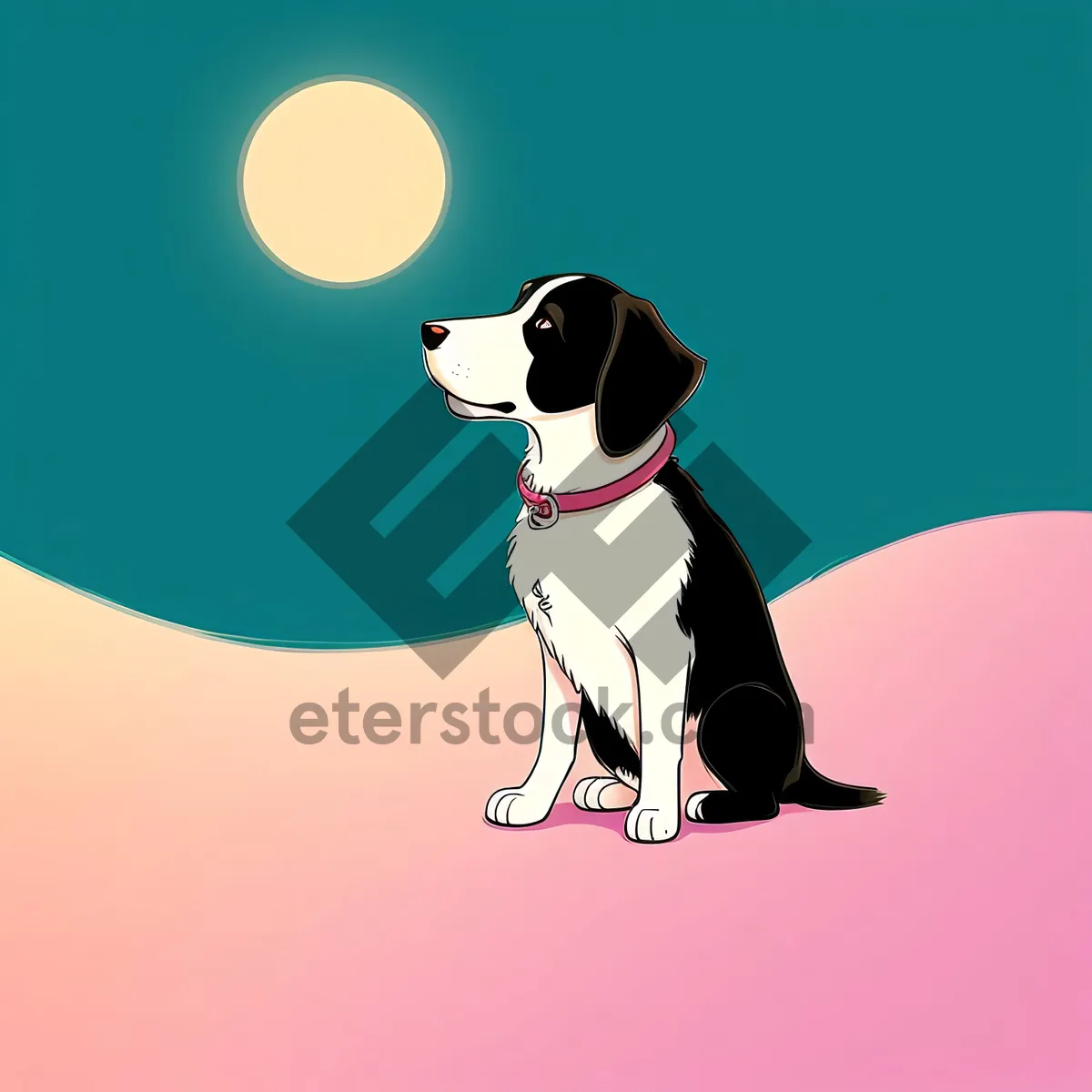 Picture of Adorable black terrier puppy in studio portrait.
