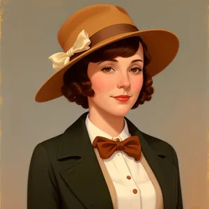 Smiling businesswoman in professional attire with aviator hat