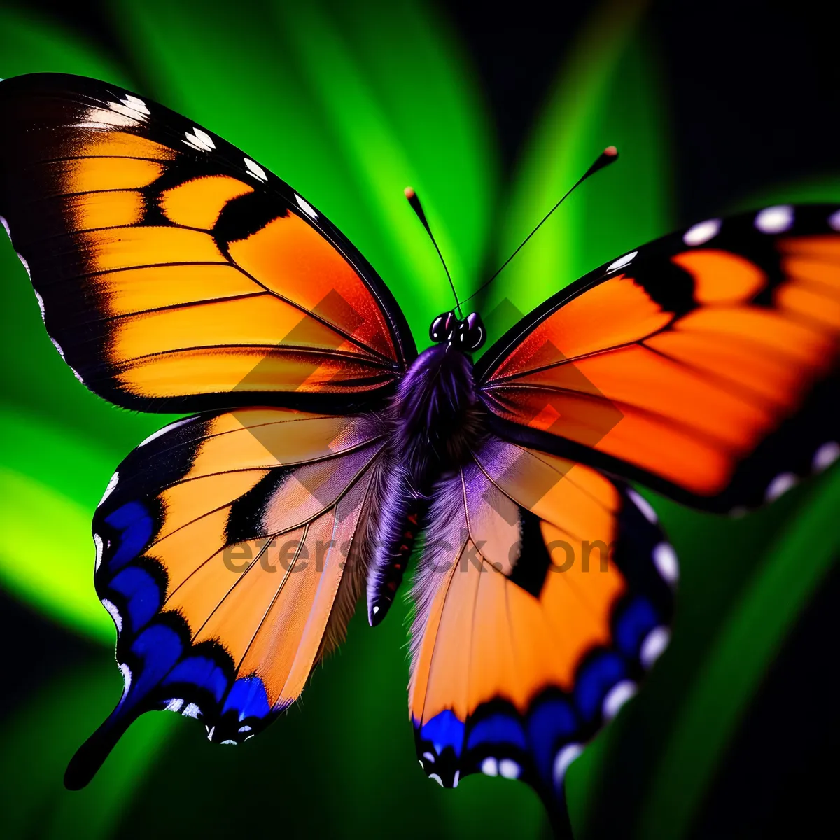 Picture of Vibrant Monarch Butterfly on Orange Flower