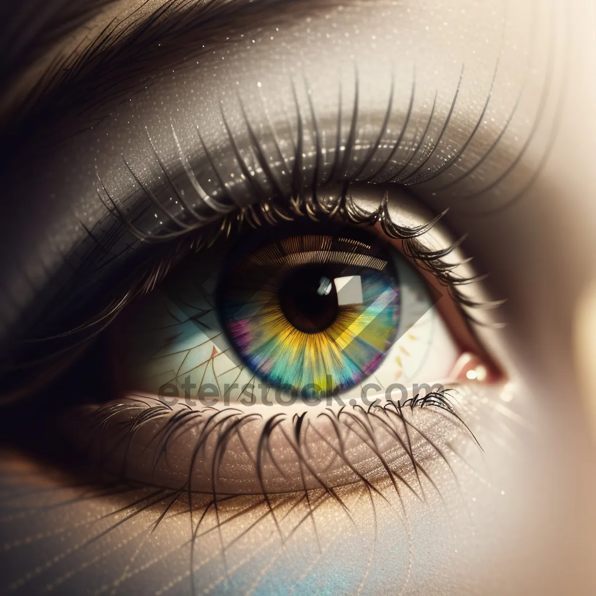 Picture of Vibrant Eye Makeup with Dramatic Eyelashes