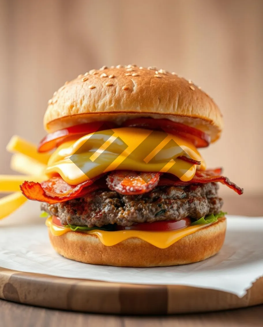 Picture of Grilled Cheeseburger with Lettuce and Tomato