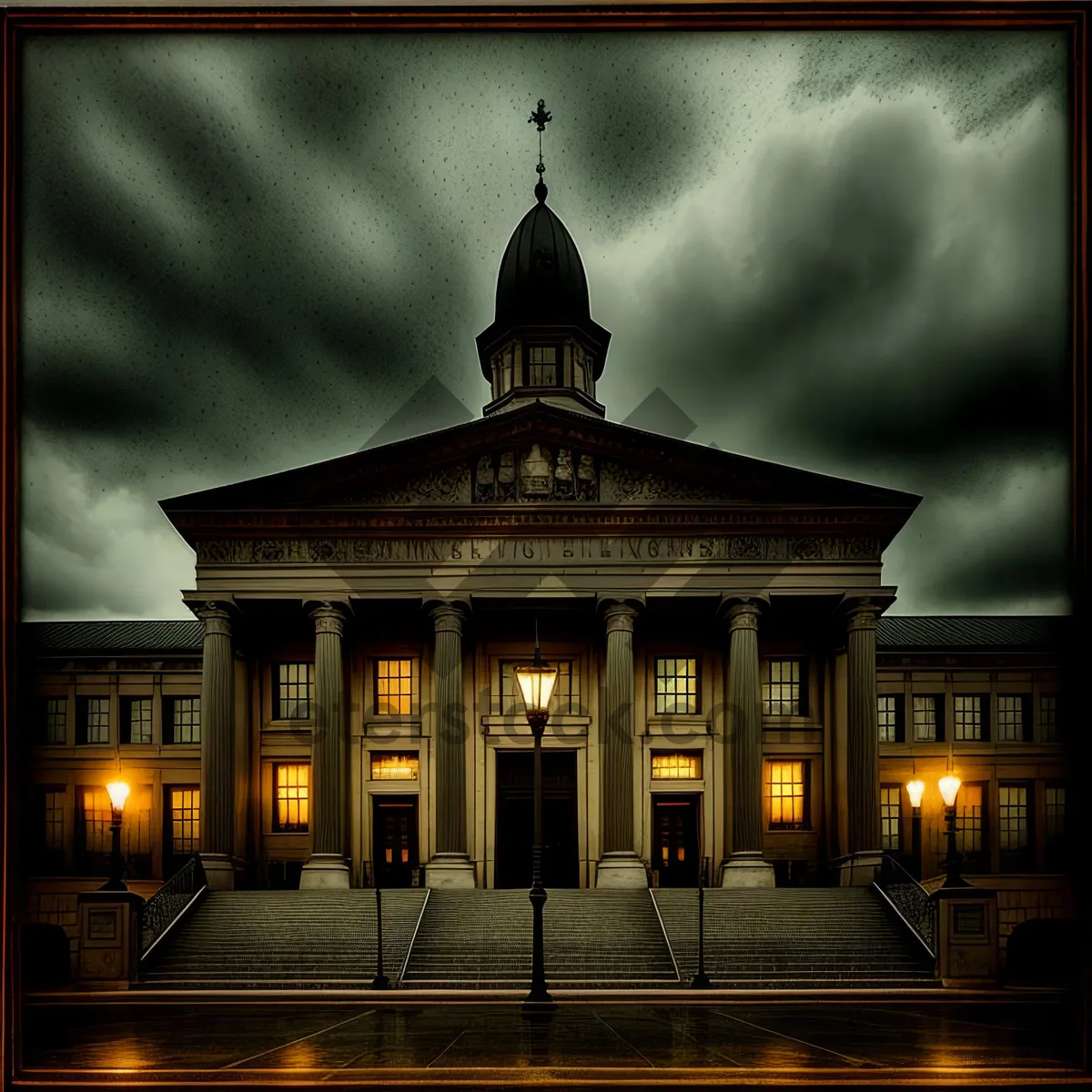 Picture of Majestic City Palace and Cathedral at Night