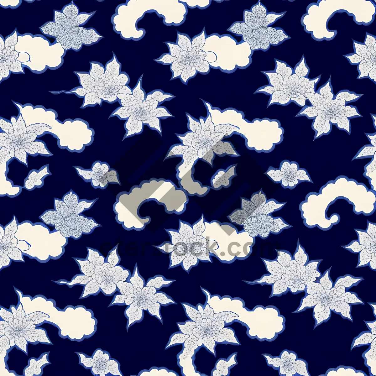 Picture of Winter snowflake ornament pattern on vintage wallpaper.