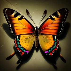 Colorful Monarch Butterfly Close-up with Spread Wings