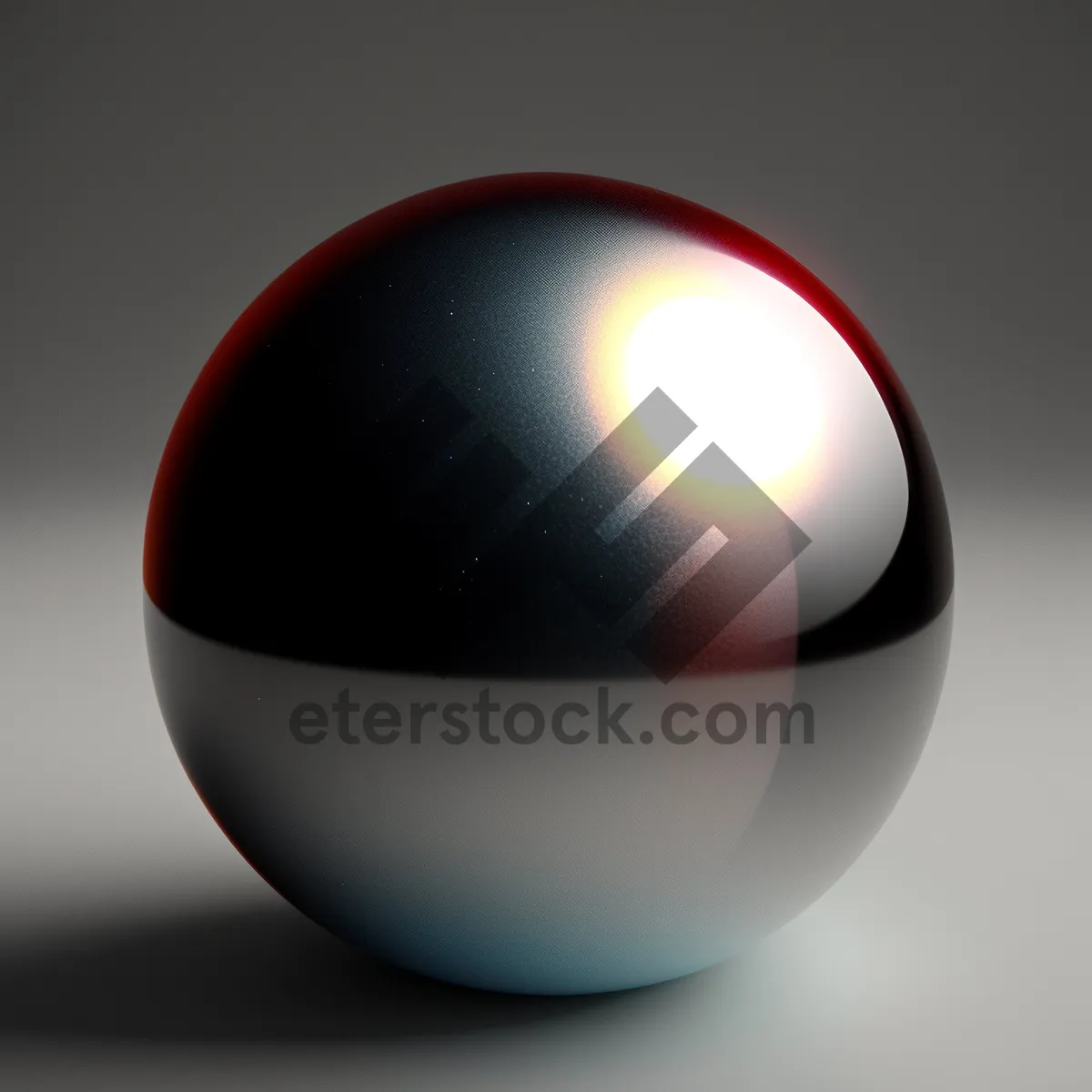 Picture of Egg-shaped Glass Sphere with Shiny 3D Reflection