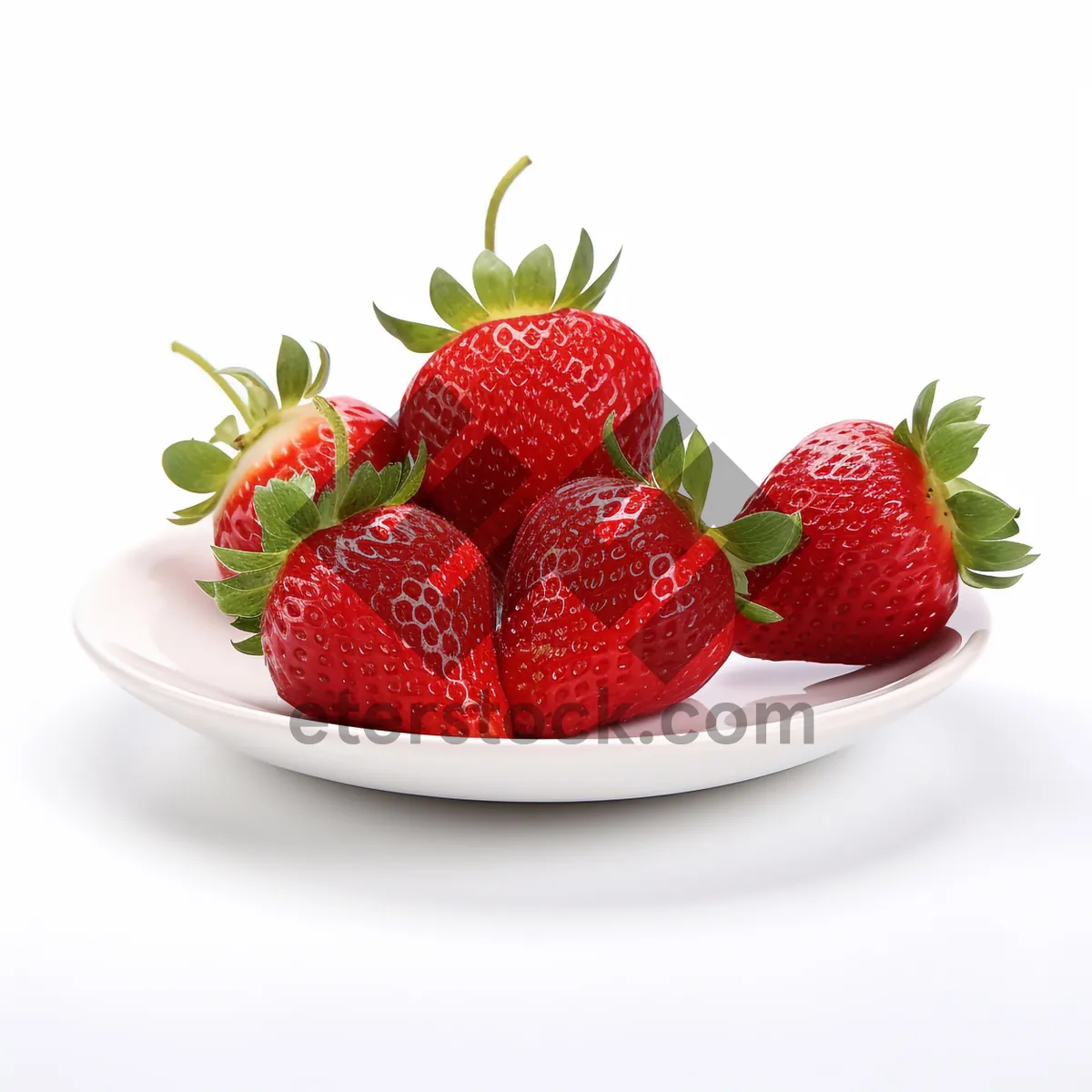 Picture of Vibrant Summer Strawberry Breakfast on Fresh Leaf