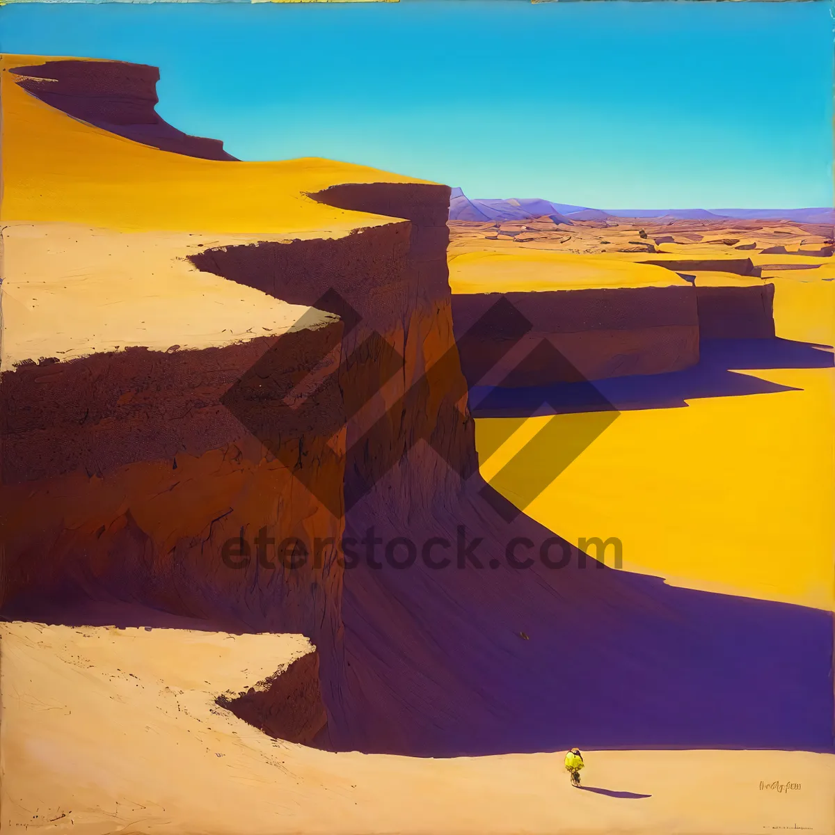 Picture of Golden Desert Sunset Over Sand Dunes