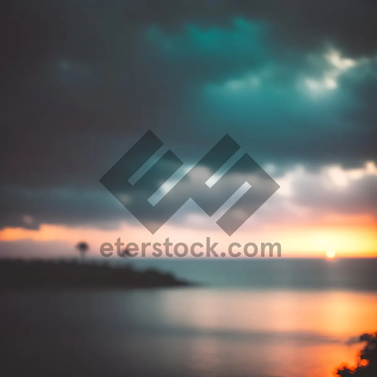 Picture of Serene Sunset Over Sea and Sky