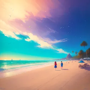 Serene Sunset on a Tropical Beach